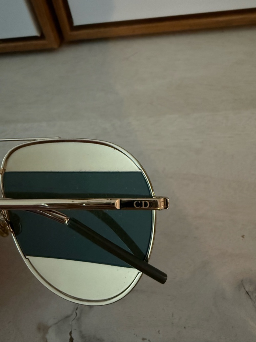 Dior Gold Frame Mirrored Sunglasses - Gold & Silver Lenses - Picture 5 of 5